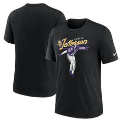 Justin Jefferson Minnesota Vikings Player Graphic T-Shirt Heather Black | Nike for Sale