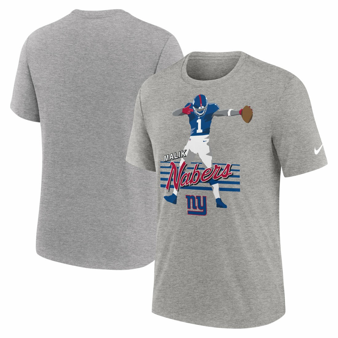 Malik Nabers New York Giants Player Graphic T-Shirt Heather Gray | Nike for Sale