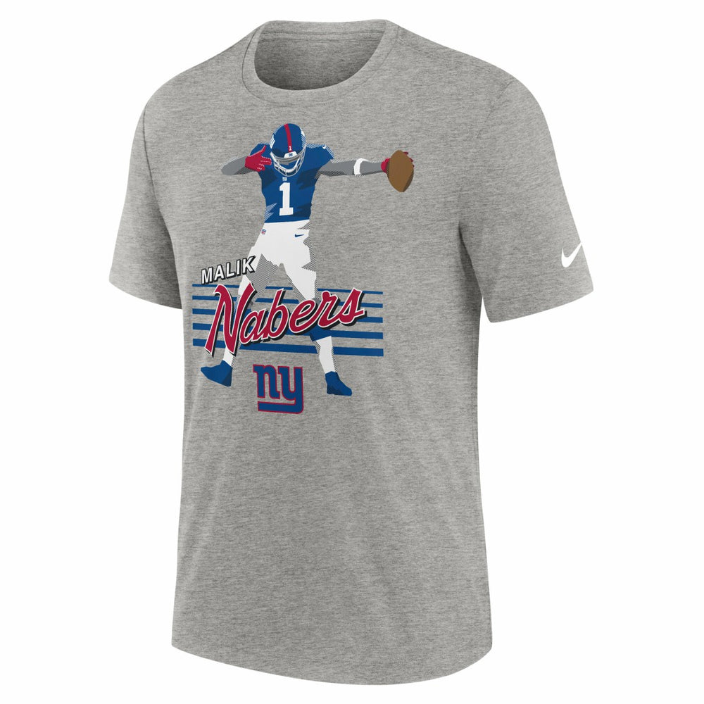 Malik Nabers New York Giants Player Graphic T-Shirt Heather Gray | Nike for Sale