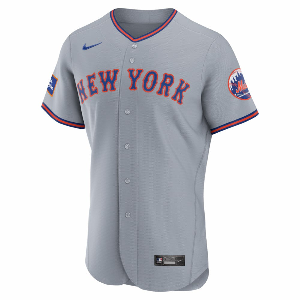 New York Mets Nike Road Sponsor Patch Authentic Jersey - MLB
