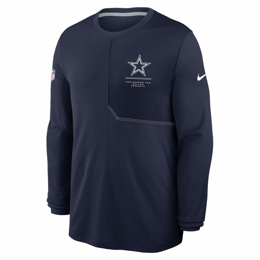 Dallas Cowboys Sideline Coach UV Dri-FIT Long Sleeve Shirt Navy | Nike for Sale