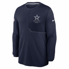 Dallas Cowboys Sideline Coach UV Dri-FIT Long Sleeve Shirt Navy | Nike for Sale