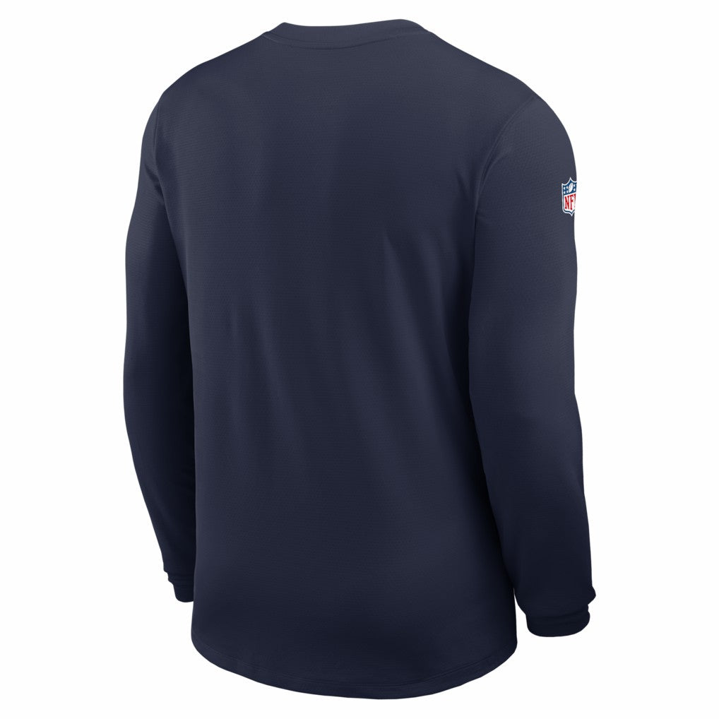 Dallas Cowboys Sideline Coach UV Dri-FIT Long Sleeve Shirt Navy | Nike for Sale