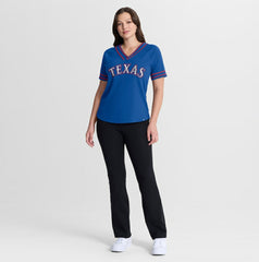 Texas Rangers Fanatics Women's Diva Race Ahead Raglan V-Neck T-Shirt - MLB