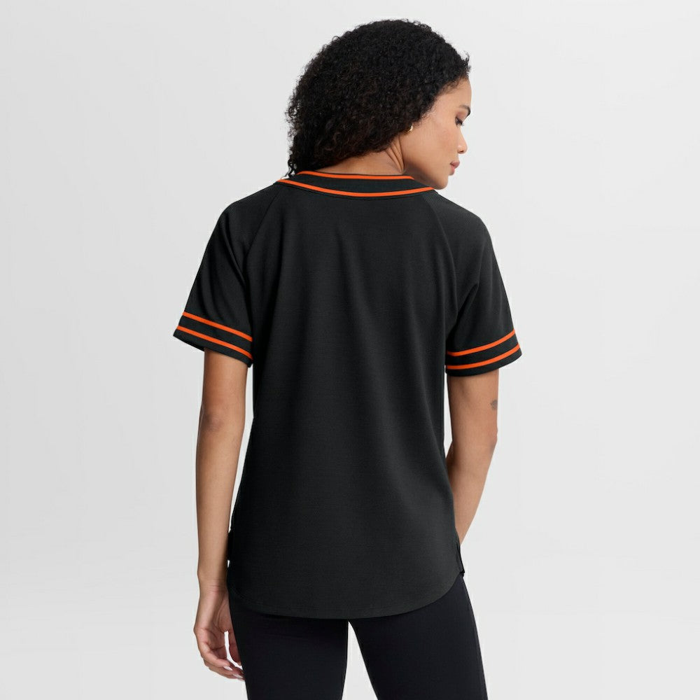 San Francisco Giants Fanatics Women's Diva Race Ahead Raglan V-Neck T-Shirt - MLB