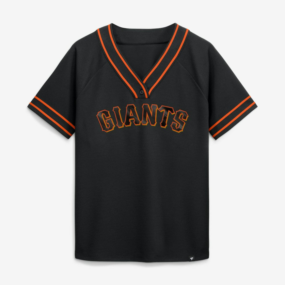 San Francisco Giants Fanatics Women's Diva Race Ahead Raglan V-Neck T-Shirt - MLB