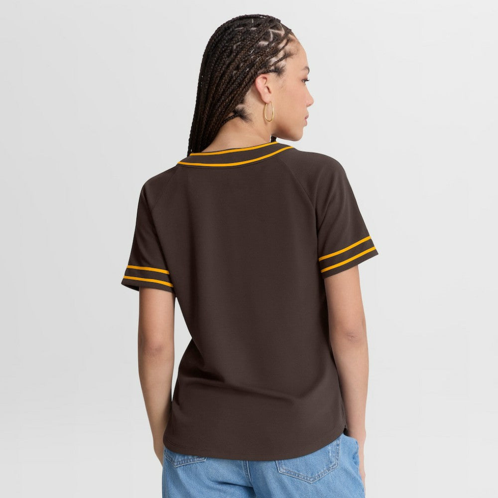 San Diego Padres Fanatics Women's Diva Race Ahead Raglan V-Neck T-Shirt - MLB