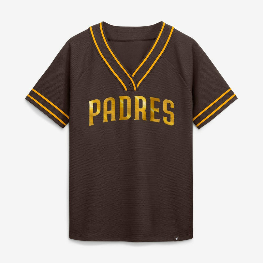 San Diego Padres Fanatics Women's Diva Race Ahead Raglan V-Neck T-Shirt - MLB