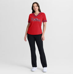 Philadelphia Phillies Fanatics Women's Diva Race Ahead Raglan V-Neck T-Shirt - MLB