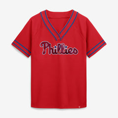 Philadelphia Phillies Fanatics Women's Diva Race Ahead Raglan V-Neck T-Shirt - MLB