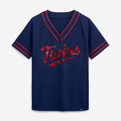 Minnesota Twins Fanatics Women's Diva Race Ahead Raglan V-Neck T-Shirt - MLB