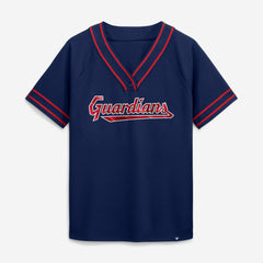 Cleveland Guardians Fanatics Women's Diva Race Ahead Raglan V-Neck T-Shirt - MLB