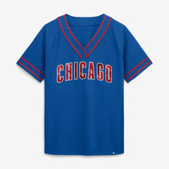 Chicago Cubs Fanatics Women's Diva Race Ahead Raglan V-Neck T-Shirt - MLB