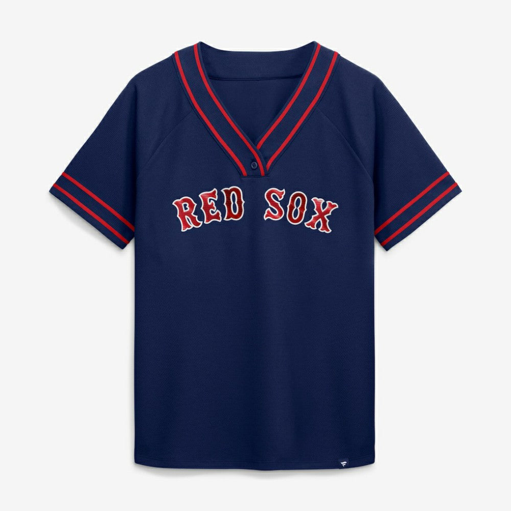 Boston Red Sox Fanatics Women's Diva Race Ahead Raglan V-Neck T-Shirt - MLB