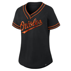 Baltimore Orioles Fanatics Women's Diva Race Ahead Raglan V-Neck T-Shirt - MLB