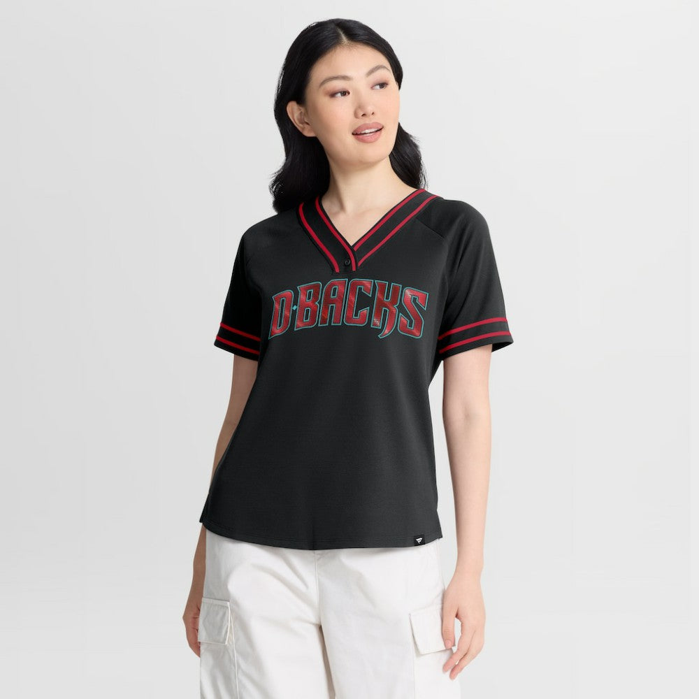 Arizona Diamondbacks Fanatics Women's Diva Race Ahead Raglan V-Neck T-Shirt - MLB