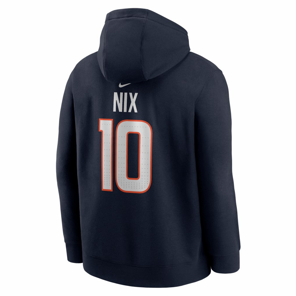 Bo Nix Denver Broncos Name & Number Fleece Hoodie Navy | Nike for Sale
