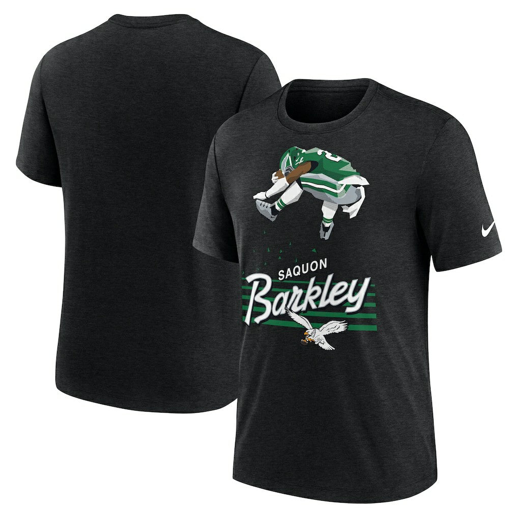 Saquon Barkley Philadelphia Eagles Player Graphic T-Shirt Heather Black | Nike for Sale