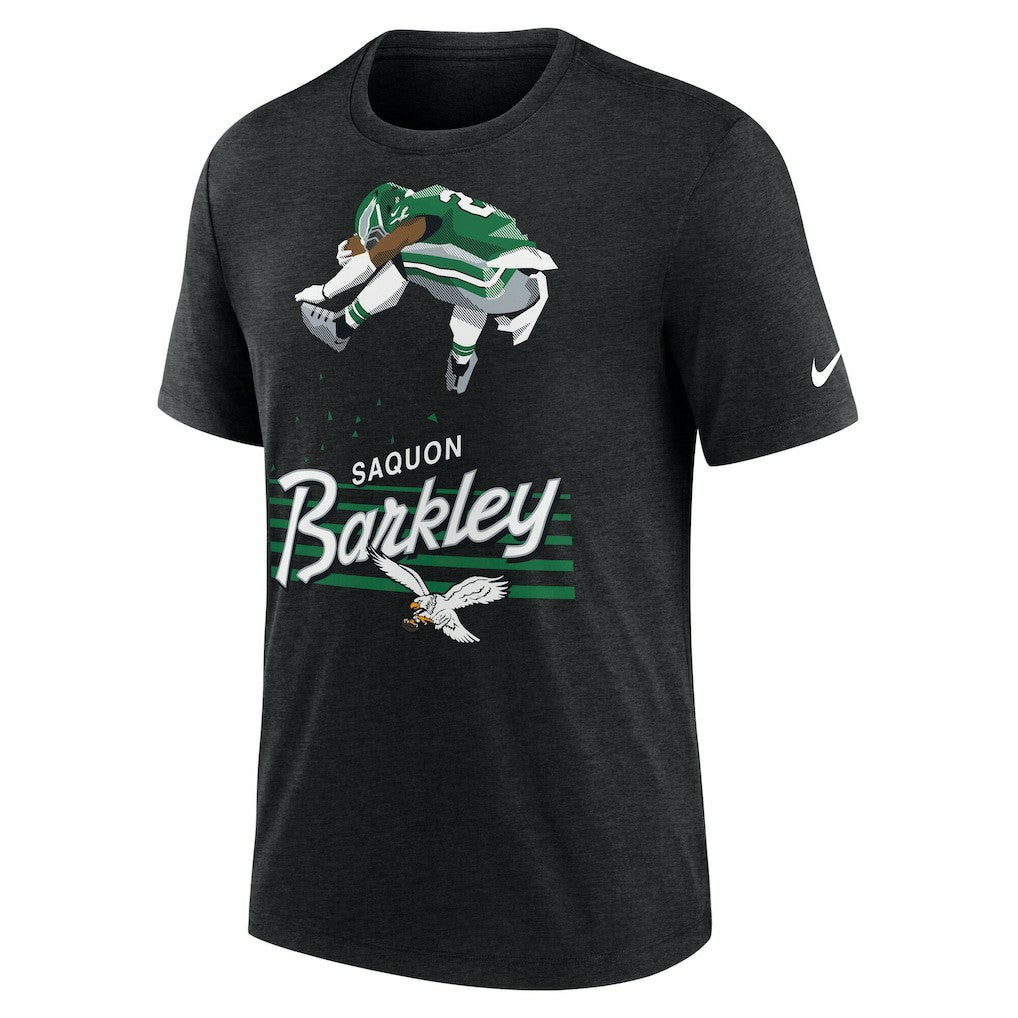 Saquon Barkley Philadelphia Eagles Player Graphic T-Shirt Heather Black | Nike for Sale
