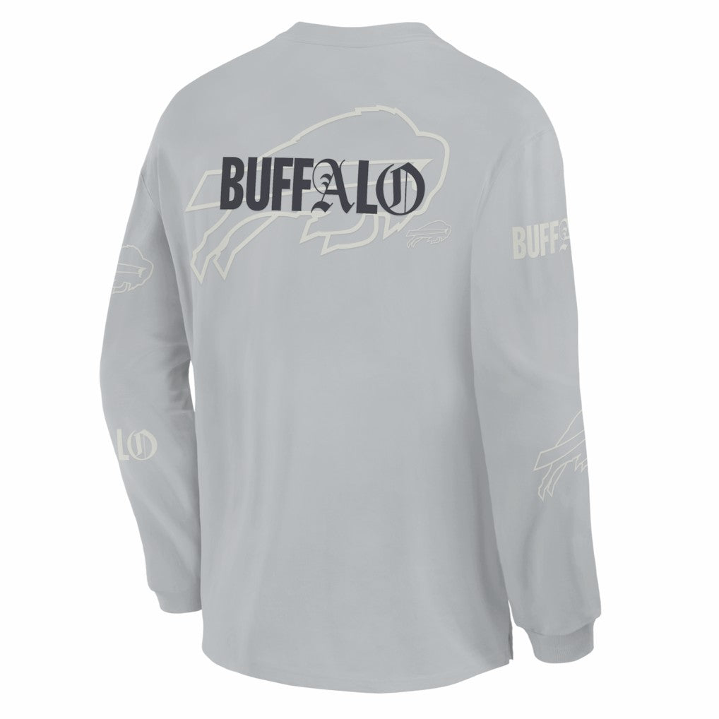 Buffalo Bills Oversized Type Play Long Sleeve T-Shirt Gray | Fanatics