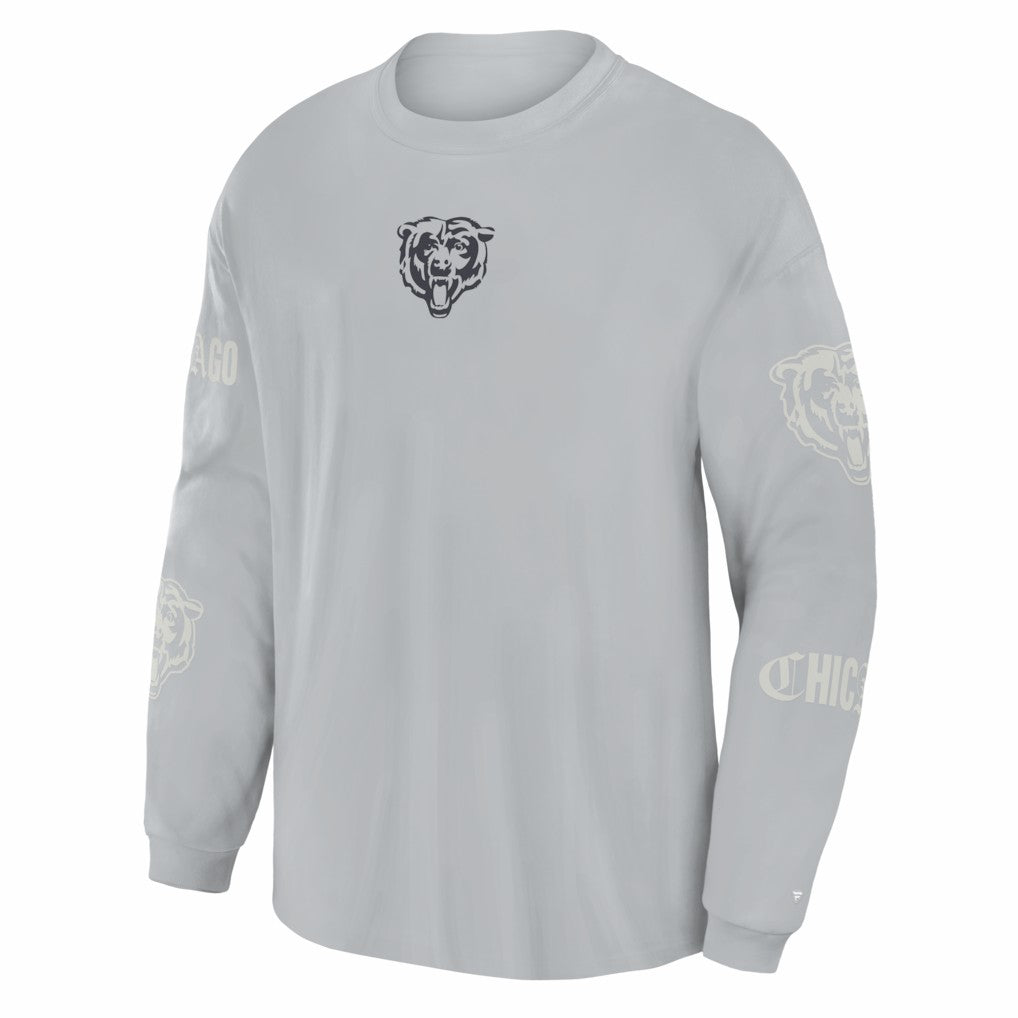 Chicago Bears Oversized Type Play Long Sleeve T-Shirt Gray | Fanatics
