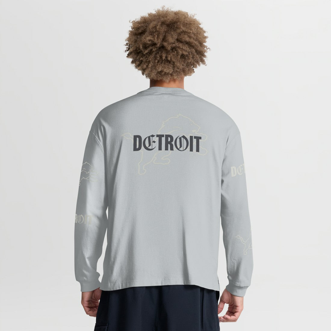 Detroit Lions Oversized Type Play Long Sleeve T-Shirt Gray | Fanatics