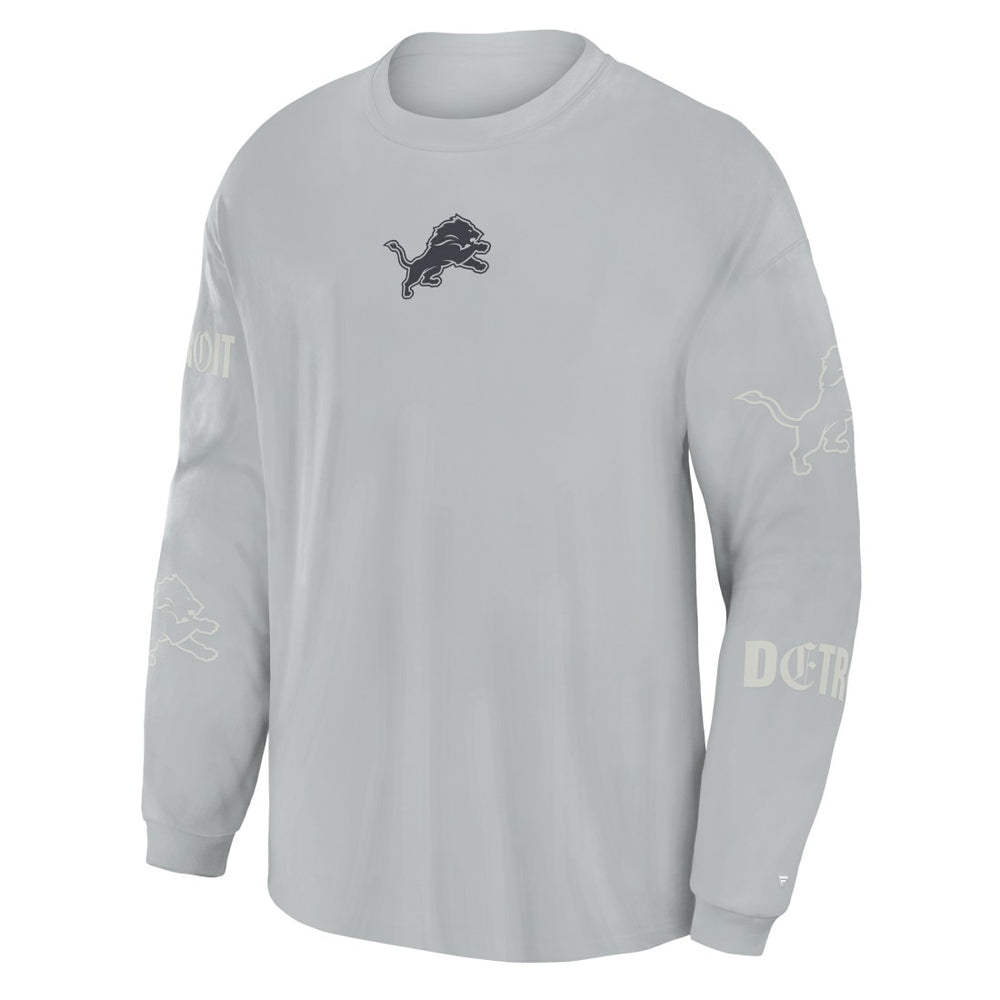 Detroit Lions Oversized Type Play Long Sleeve T-Shirt Gray | Fanatics