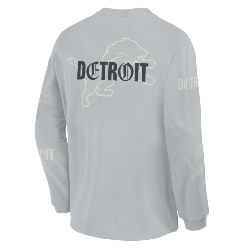 Detroit Lions Oversized Type Play Long Sleeve T-Shirt Gray | Fanatics