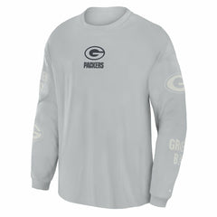 Green Bay Packers Oversized Type Play Long Sleeve T-Shirt Gray | Fanatics