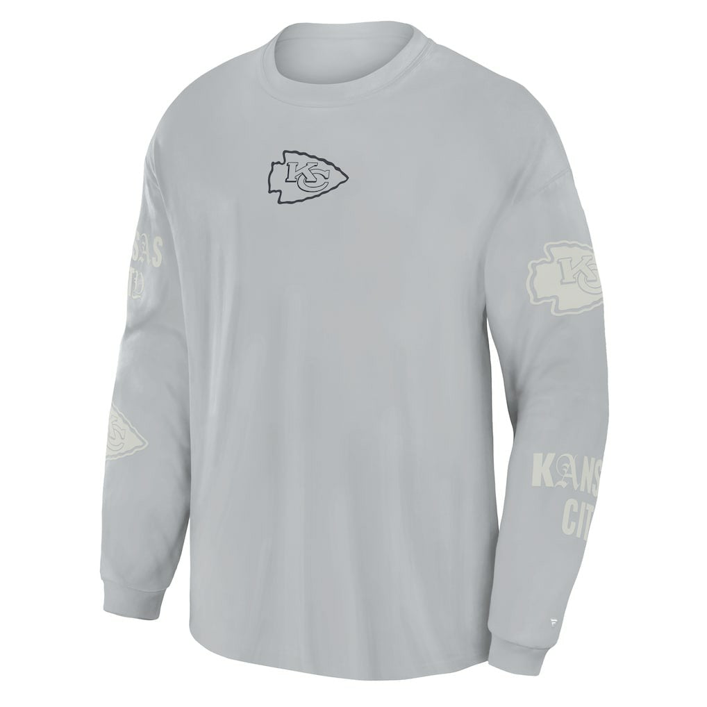 Kansas City Chiefs Oversized Type Play Long Sleeve T-Shirt Gray | Fanatics