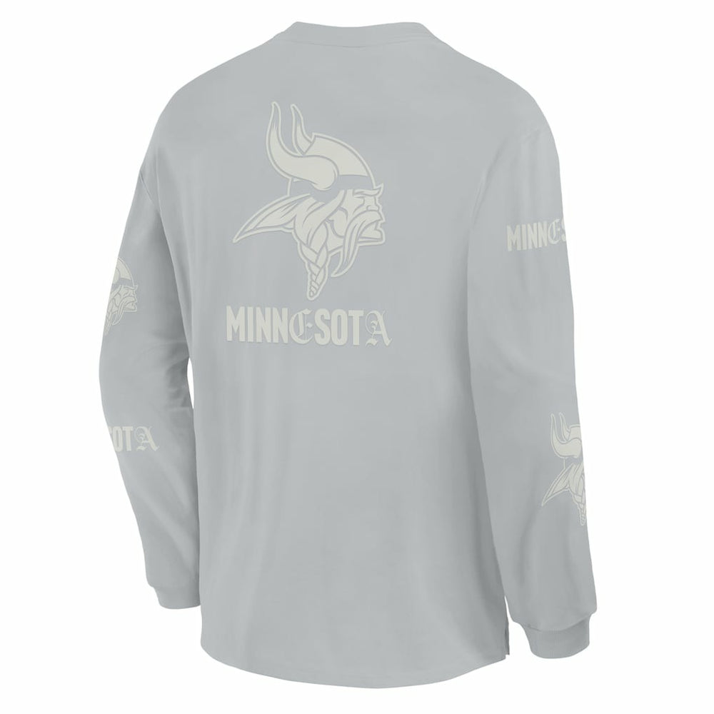 Minnesota Vikings Oversized Type Play Long Sleeve T-Shirt Gray | Fanatics