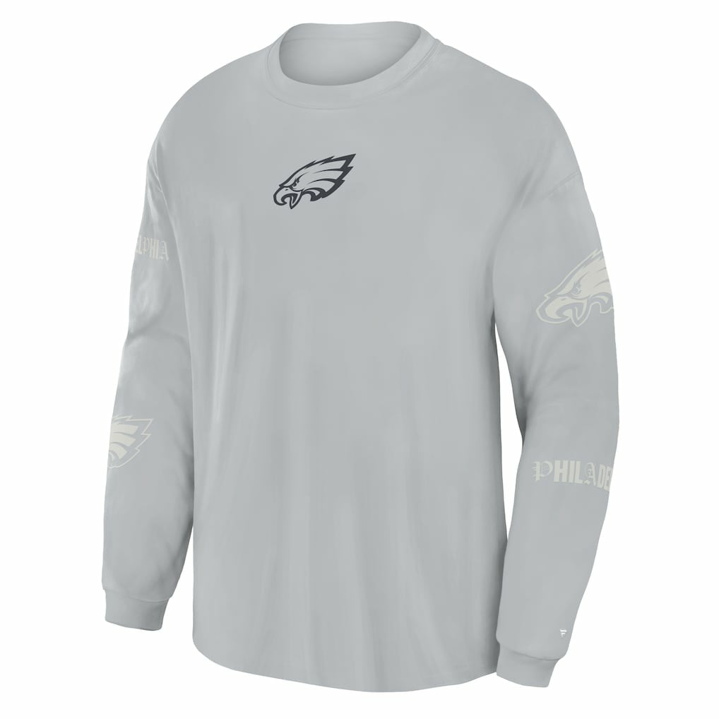 Philadelphia Eagles Oversized Type Play Long Sleeve T-Shirt Gray | Fanatics
