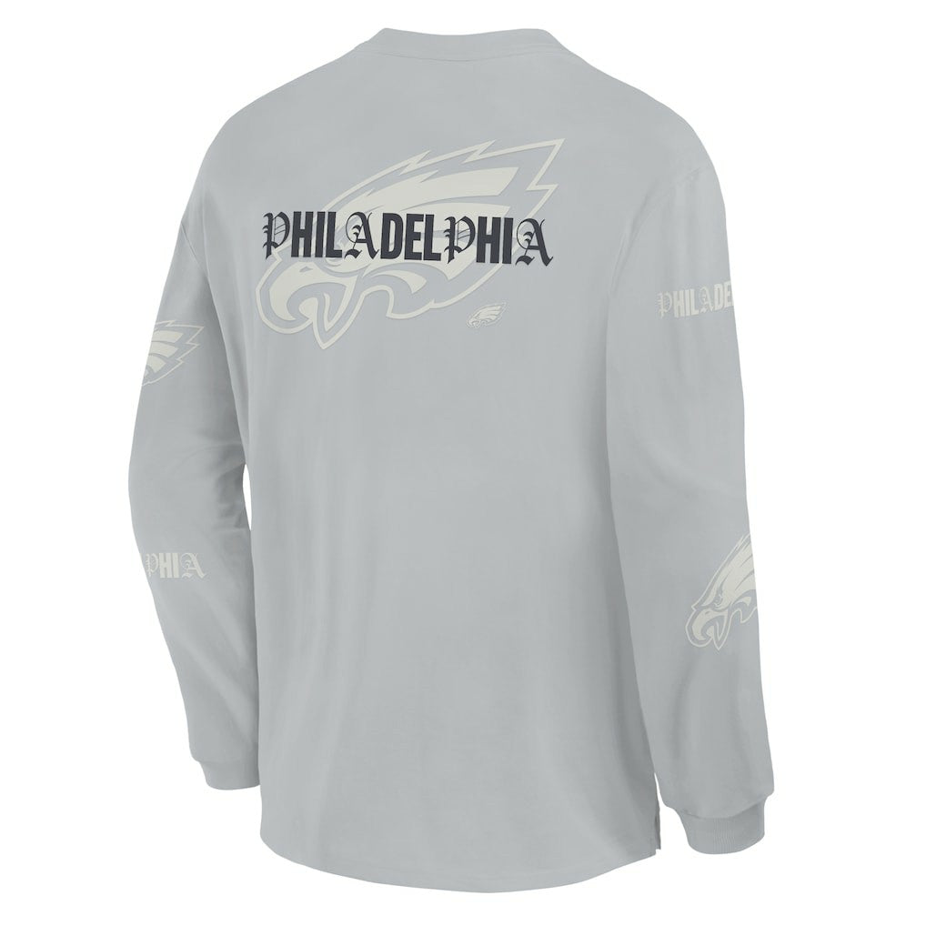 Philadelphia Eagles Oversized Type Play Long Sleeve T-Shirt Gray | Fanatics