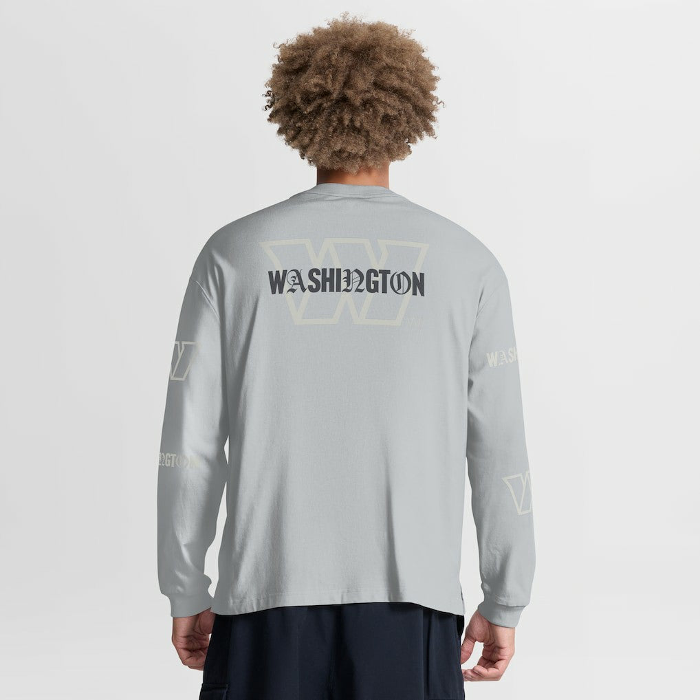 Washington Commanders Oversized Type Play Long Sleeve T-Shirt Gray | Fanatics