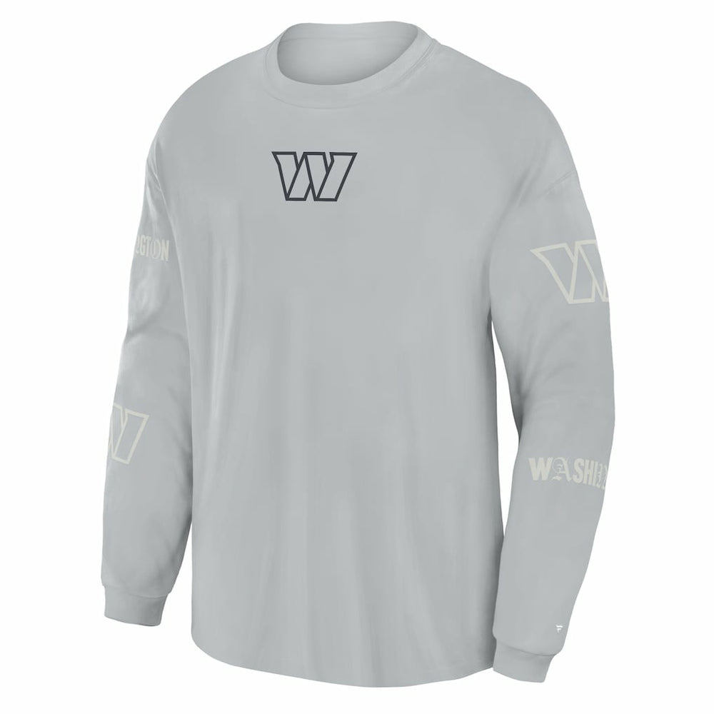 Washington Commanders Oversized Type Play Long Sleeve T-Shirt Gray | Fanatics