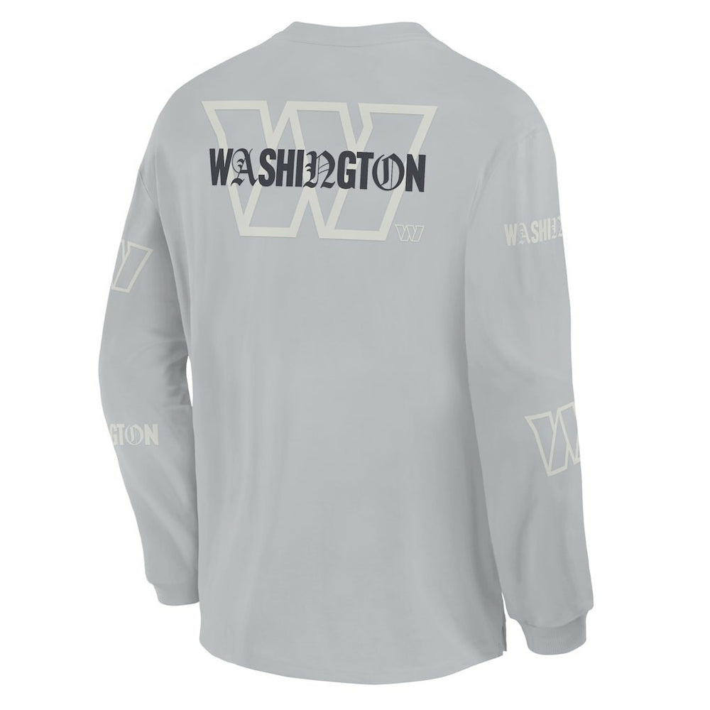 Washington Commanders Oversized Type Play Long Sleeve T-Shirt Gray | Fanatics