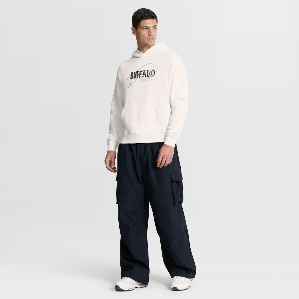Buffalo Bills Oversized Type Play Location Hoodie Cream | Fanatics