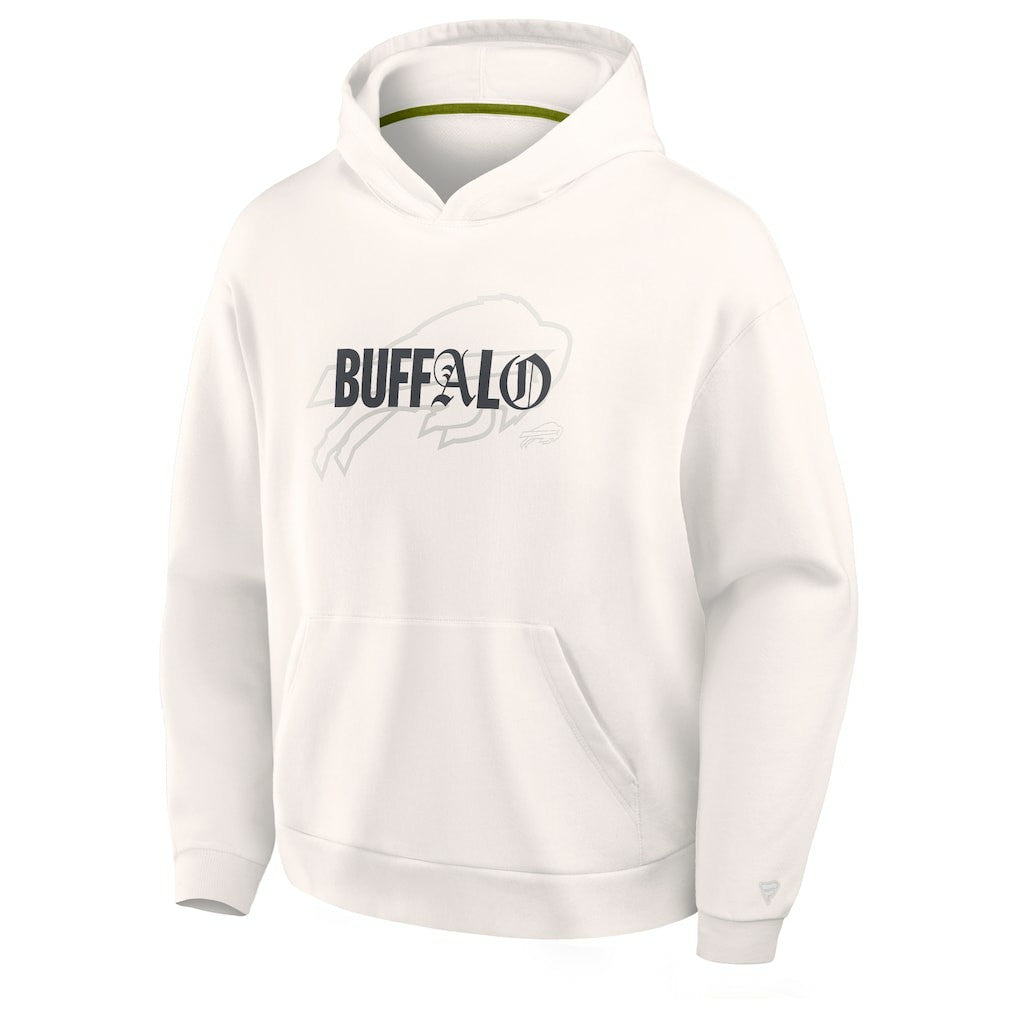 Buffalo Bills Oversized Type Play Location Hoodie Cream | Fanatics