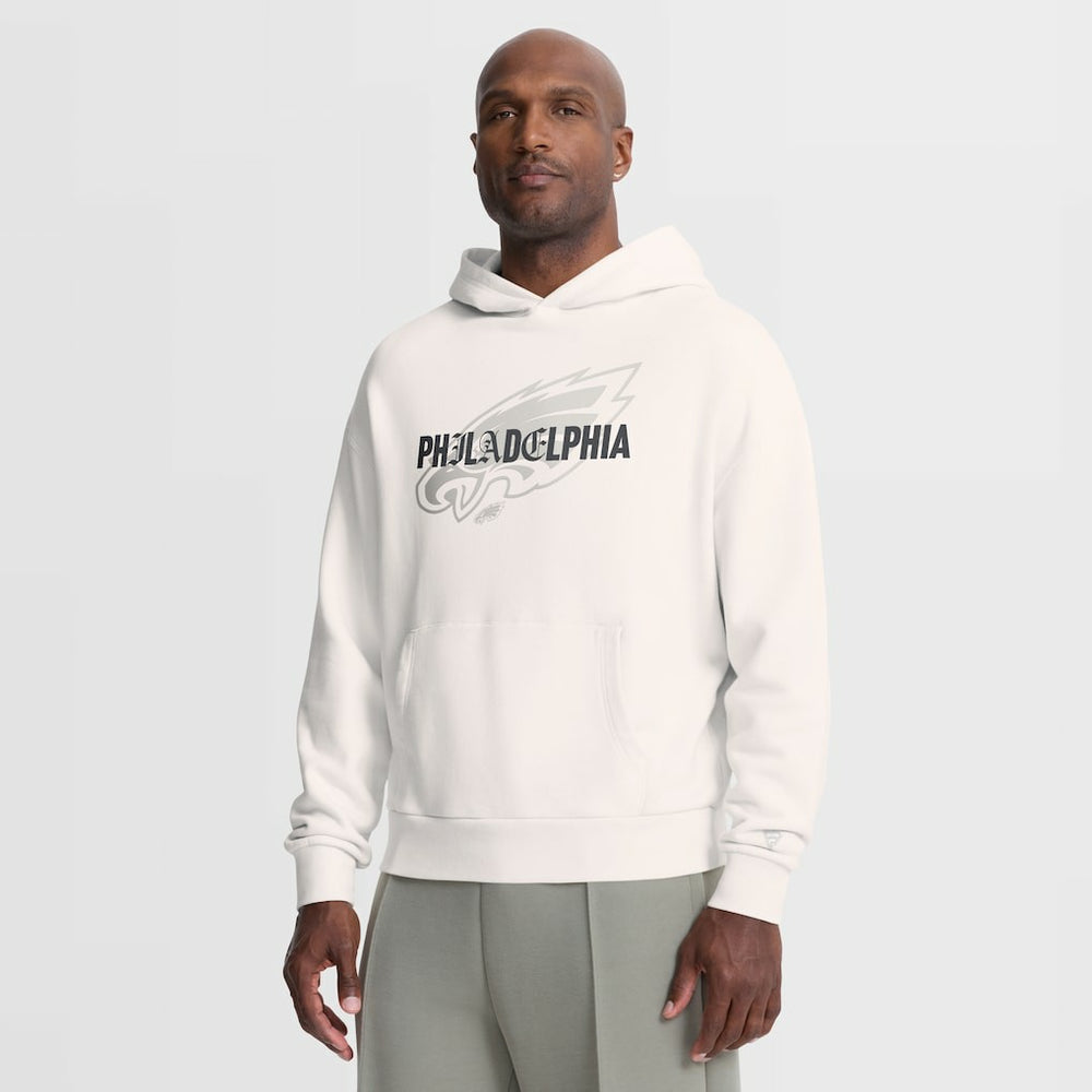 Philadelphia Eagles Oversized Type Play Location Hoodie Cream | Fanatics