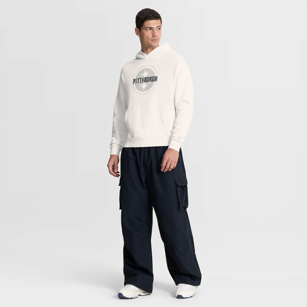 Pittsburgh Steelers Oversized Type Play Location Hoodie Cream | Fanatics