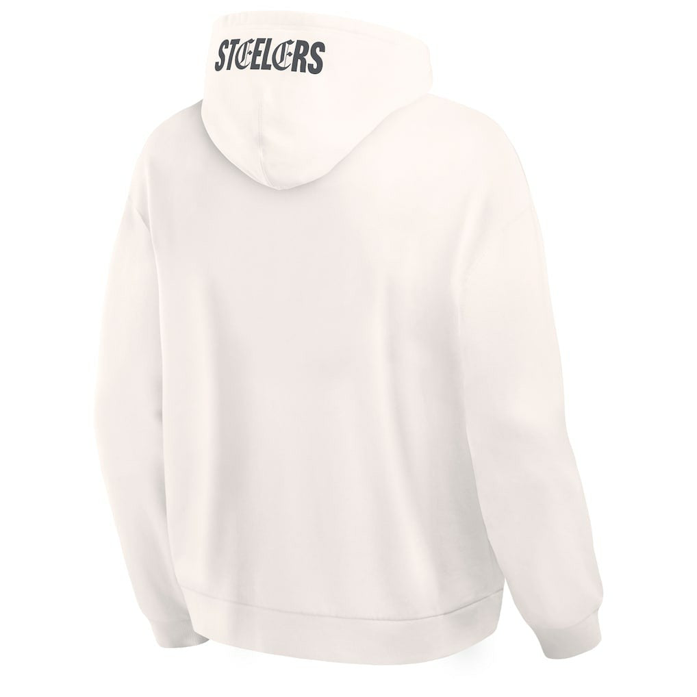 Pittsburgh Steelers Oversized Type Play Location Hoodie Cream | Fanatics