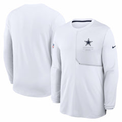 Dallas Cowboys Sideline Coach UV Dri-FIT Long Sleeve Shirt White | Nike for Sale