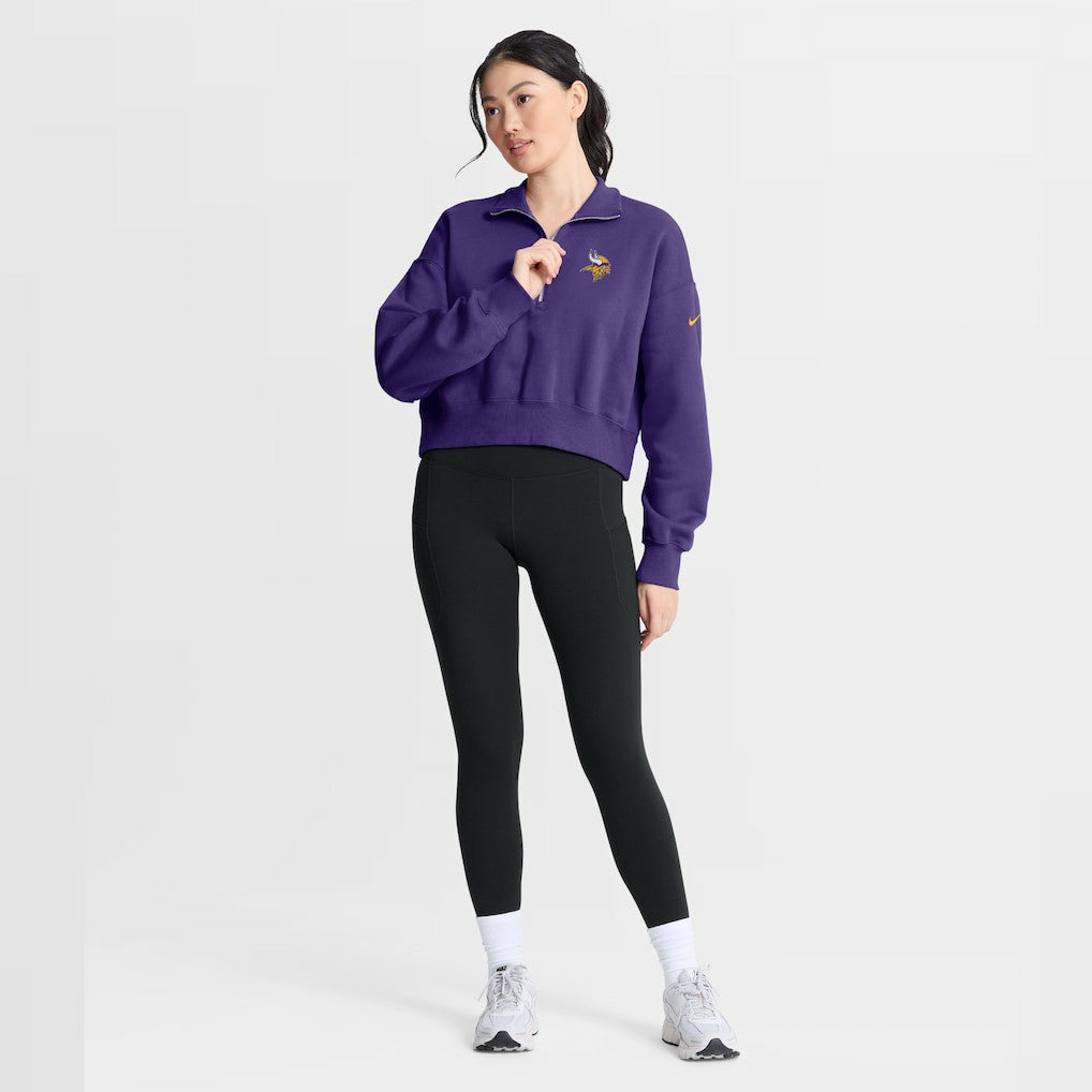 Minnesota Vikings Women's Phoenix Fleece Quarter-Zip Sweatshirt Purple | Nike for Sale