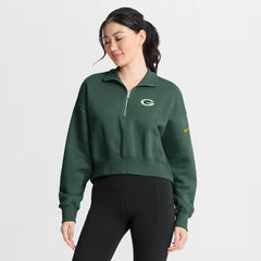 Green Bay Packers Women's Phoenix Fleece Quarter-Zip Sweatshirt Green | Nike for Sale