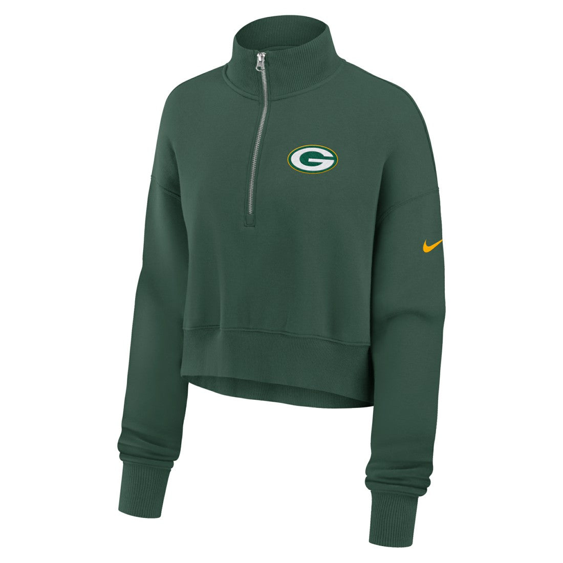 Green Bay Packers Women's Phoenix Fleece Quarter-Zip Sweatshirt Green | Nike for Sale