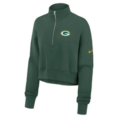 Green Bay Packers Women's Phoenix Fleece Quarter-Zip Sweatshirt Green | Nike for Sale