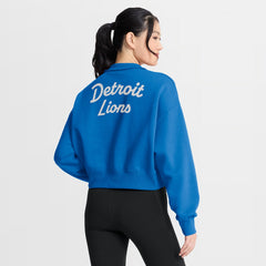 Detroit Lions Women's Phoenix Fleece Quarter-Zip Sweatshirt Blue | Nike for Sale