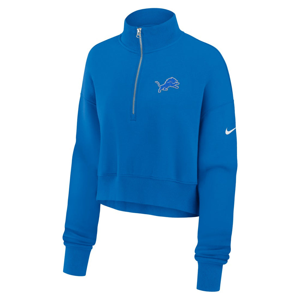 Detroit Lions Women's Phoenix Fleece Quarter-Zip Sweatshirt Blue | Nike for Sale
