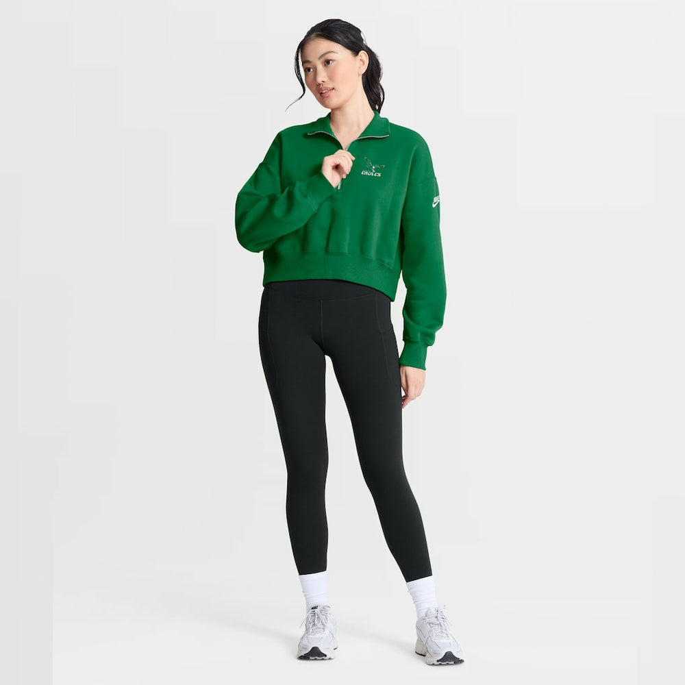 Philadelphia Eagles Women's Phoenix Fleece Quarter-Zip Sweatshirt Kelly Green | Nike for Sale