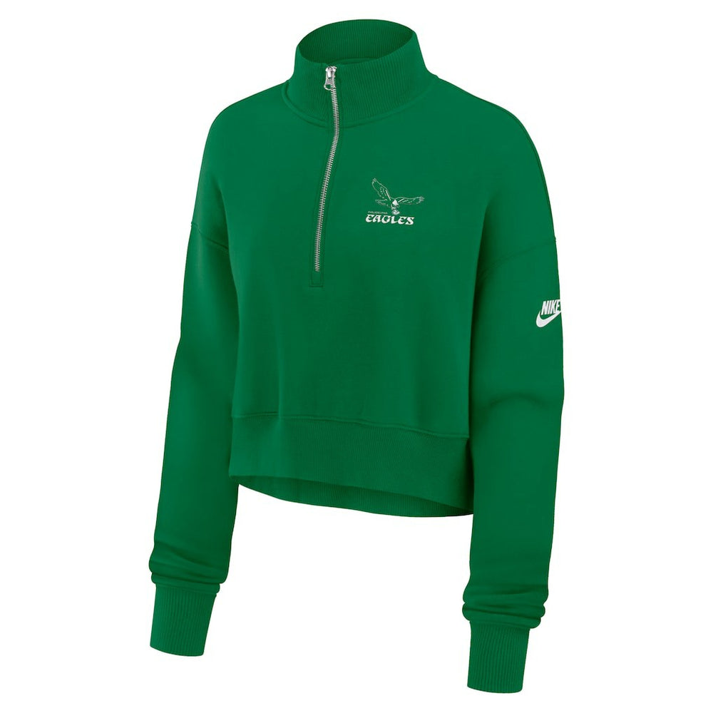 Philadelphia Eagles Women's Phoenix Fleece Quarter-Zip Sweatshirt Kelly Green | Nike for Sale